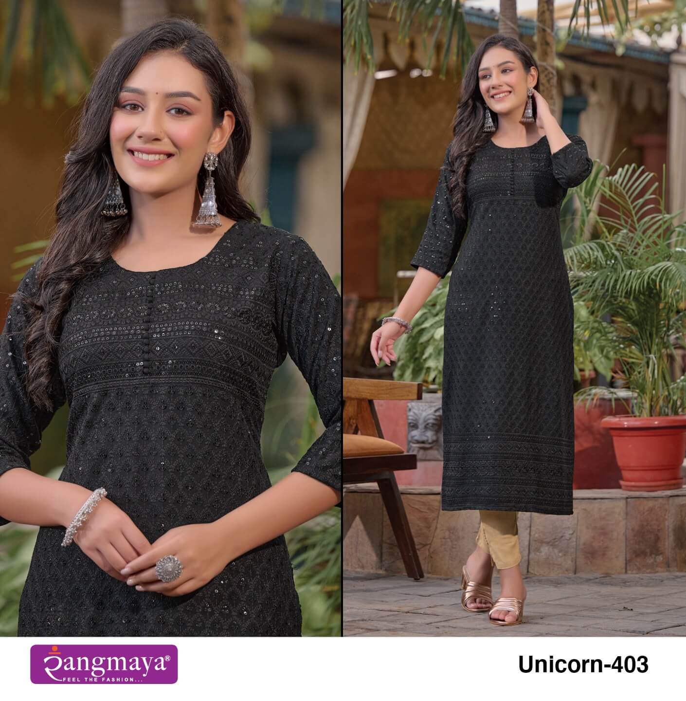 Rangmaya Unicorn Vol 4 Schiffli Designer Kurti Catalog collection 7