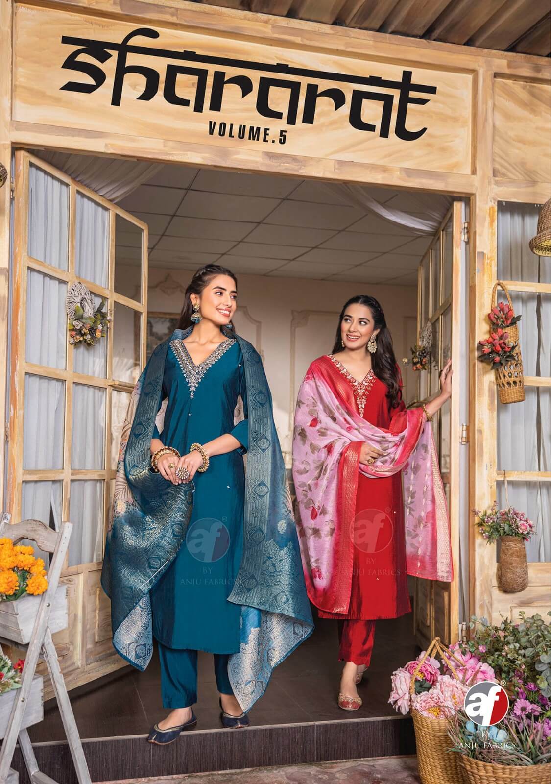 Anju Fabrics Shararat Vol 5 Designer Wedding Party Salwar Suits collection 4