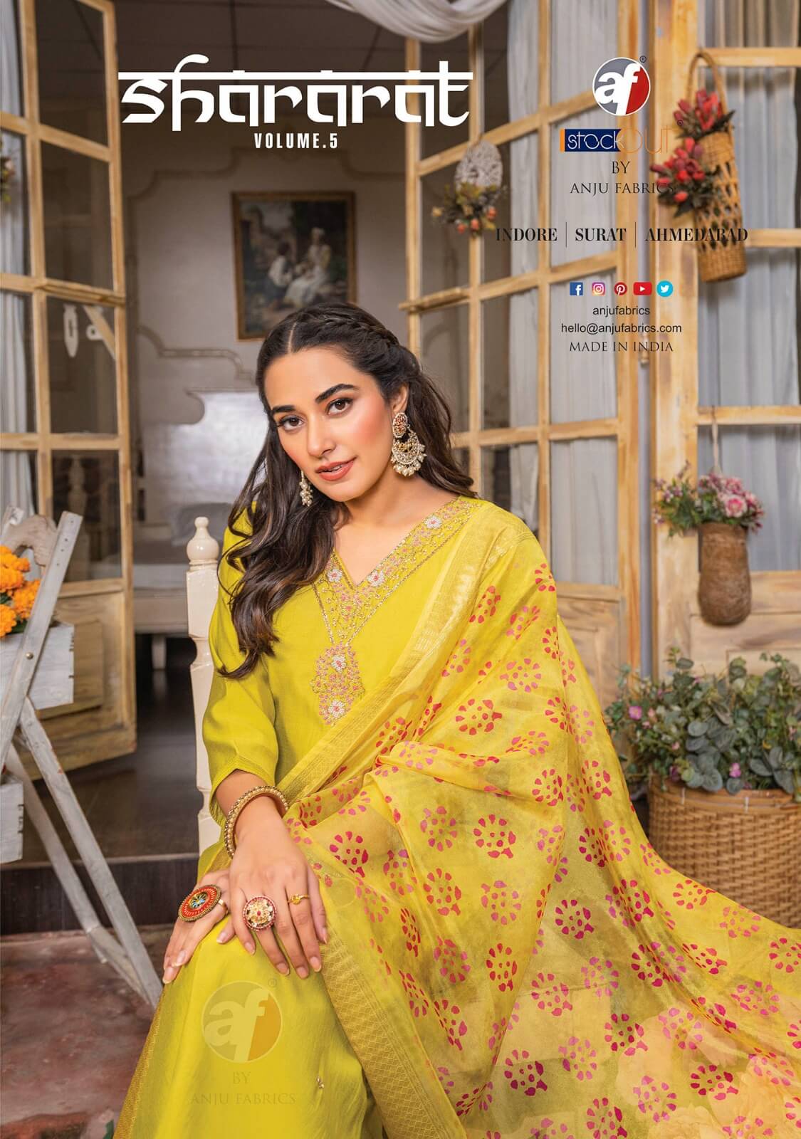 Anju Fabrics Shararat Vol 5 Designer Wedding Party Salwar Suits collection 12