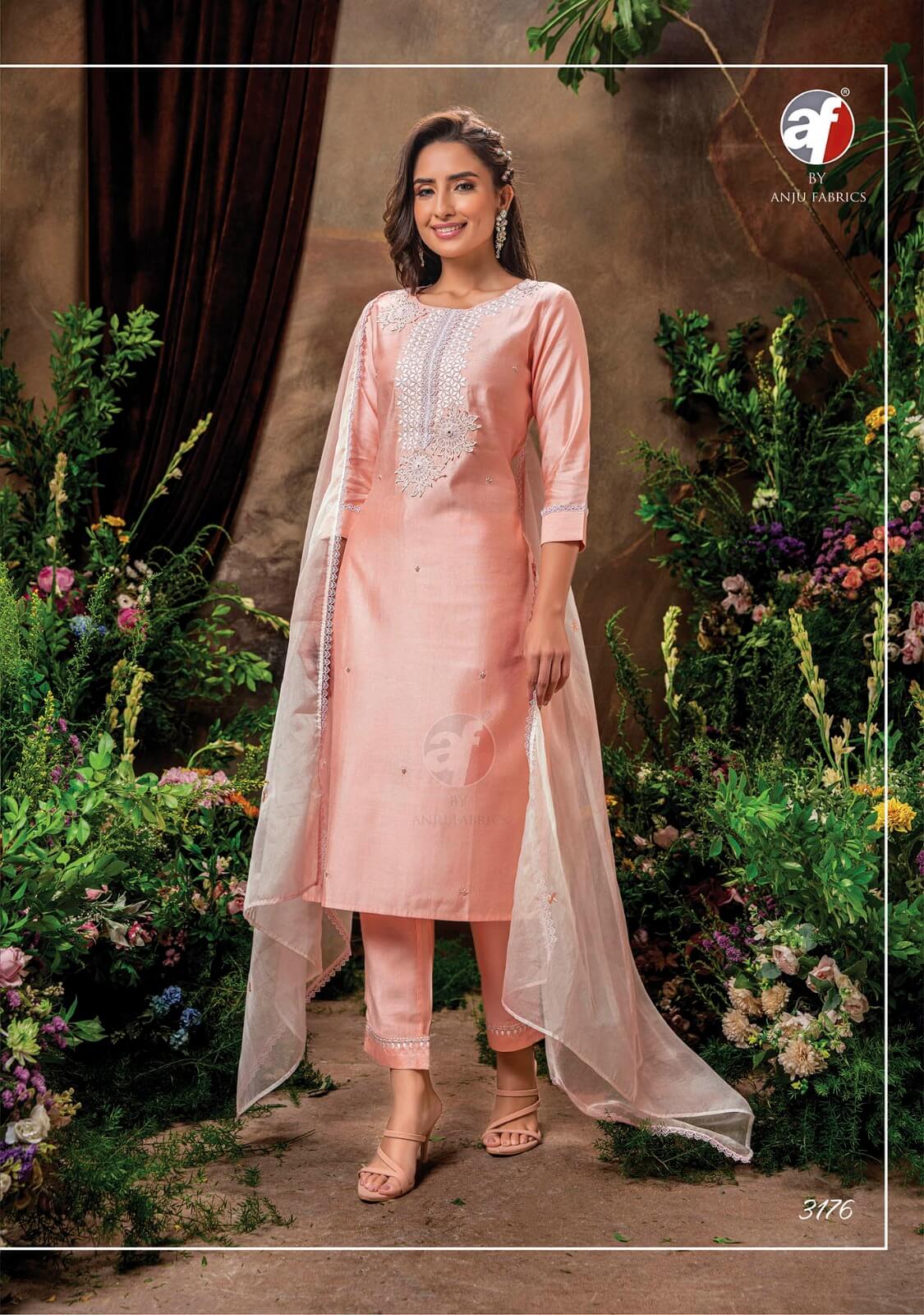Anju Fabrics Chandani Vol 2 Embroidery Salwar Kameez Catalog collection 1