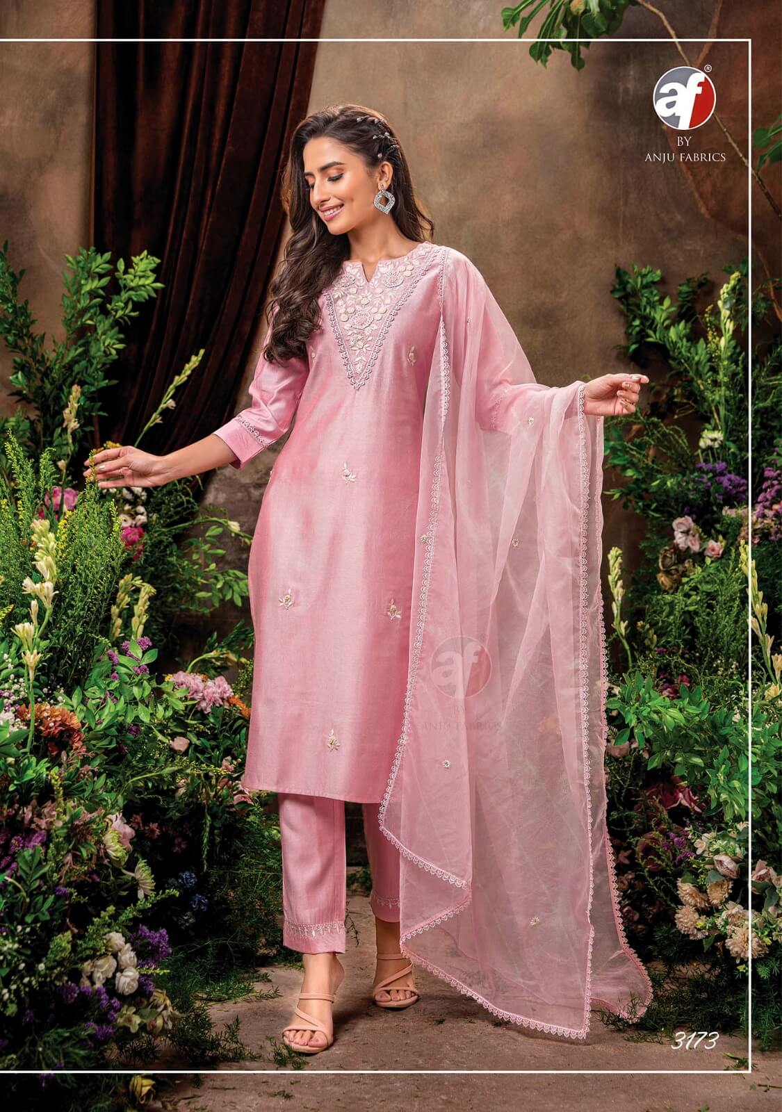 Anju Fabrics Chandani Vol 2 Embroidery Salwar Kameez Catalog collection 9