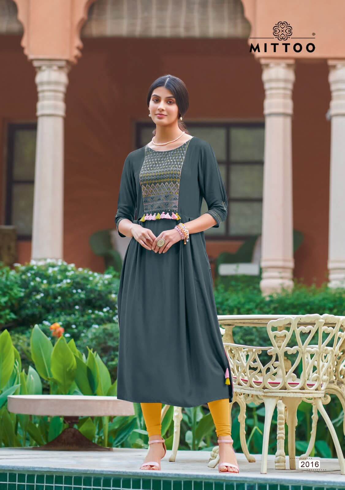 mittoo mullberry Rayon Embroidery Kurti Catalog collection 7