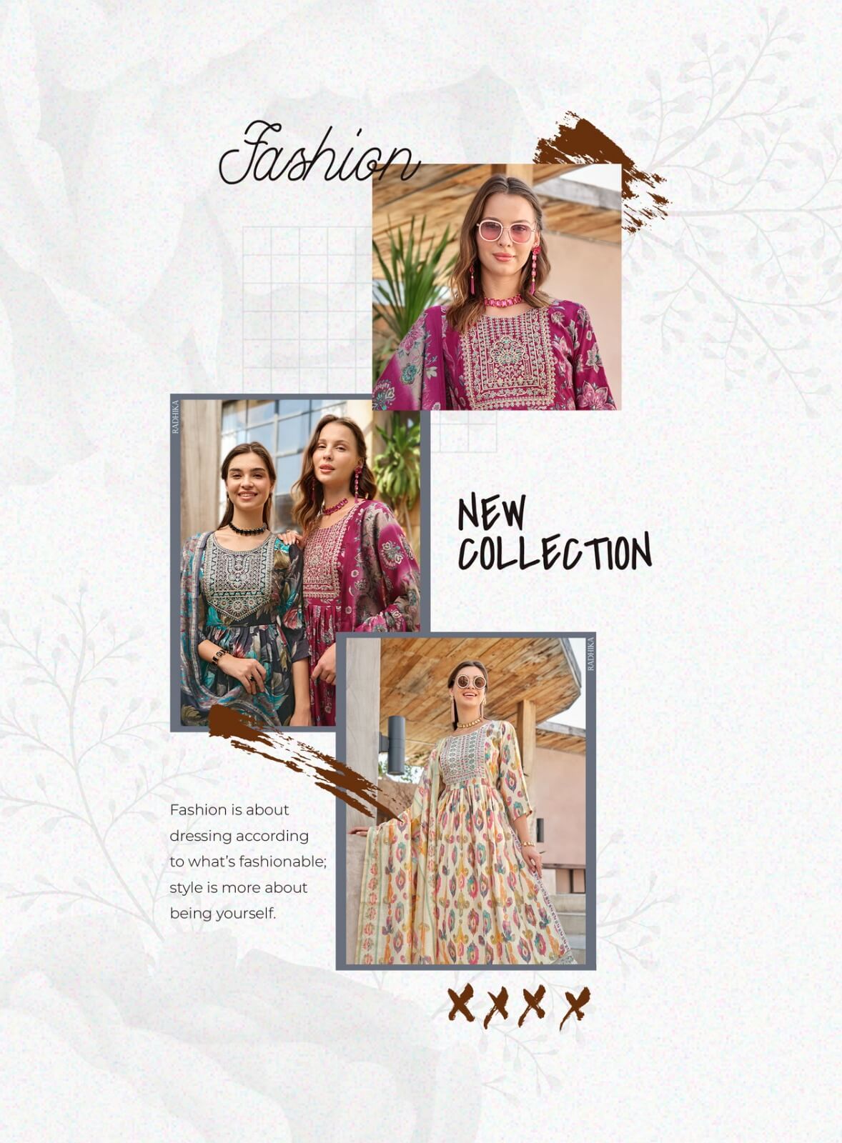 Radhika Sunshine Vol 3 Nayra Cut Printed Salwar Kameez Catalog collection 1
