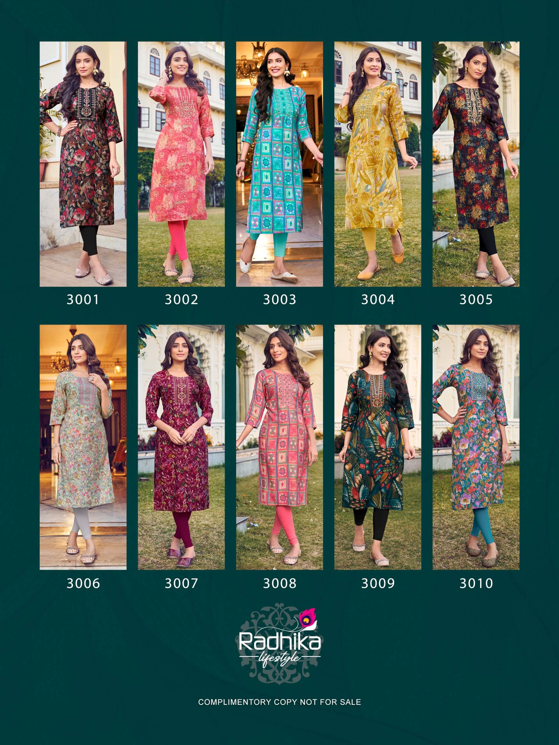Radhika Lifestyle Charming Vol 3 Casual Wear Kurti Catalog collection 1