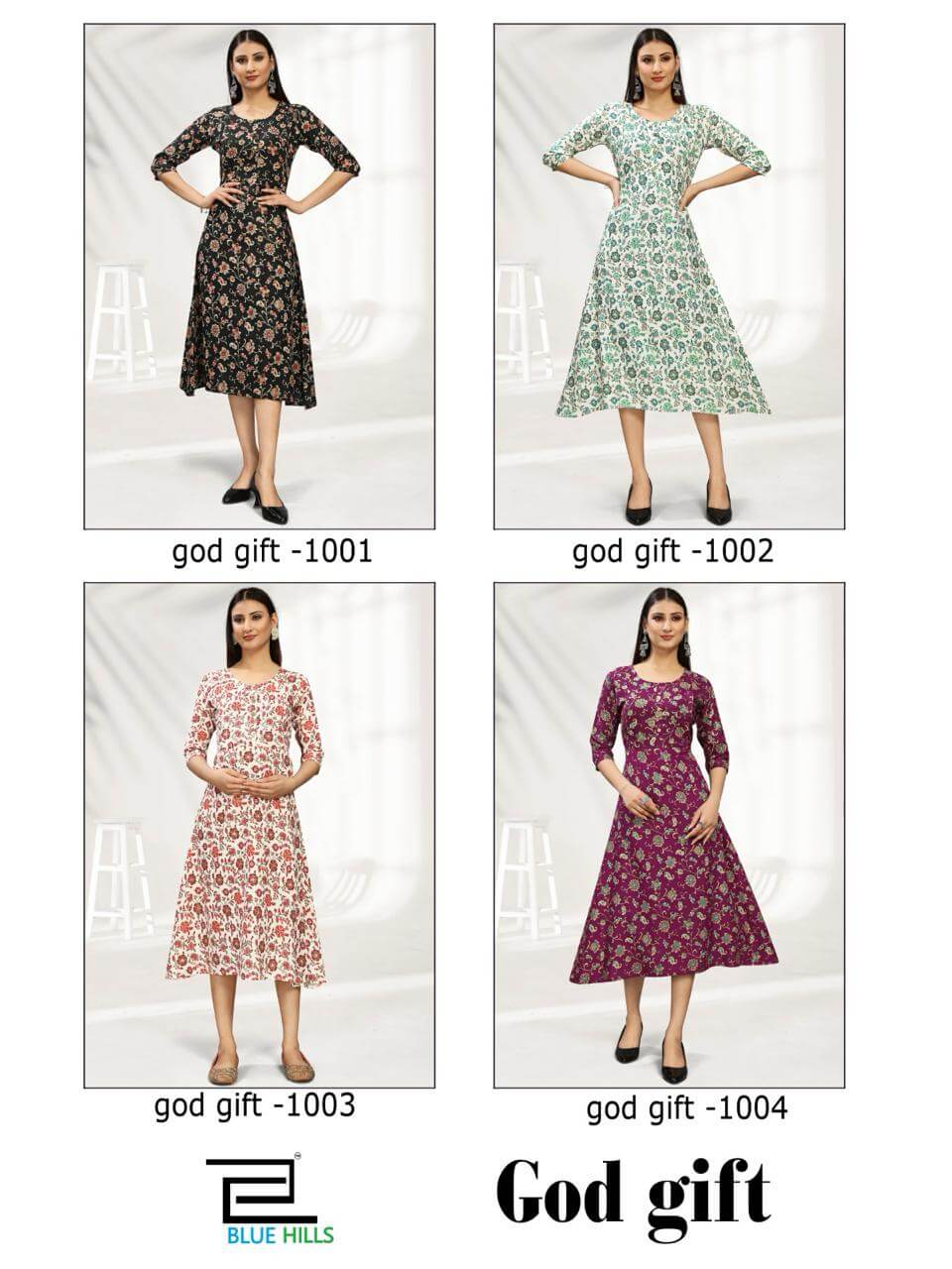 Blue Hills God Gift Rayon Feeding Kurtis Catalog collection 5