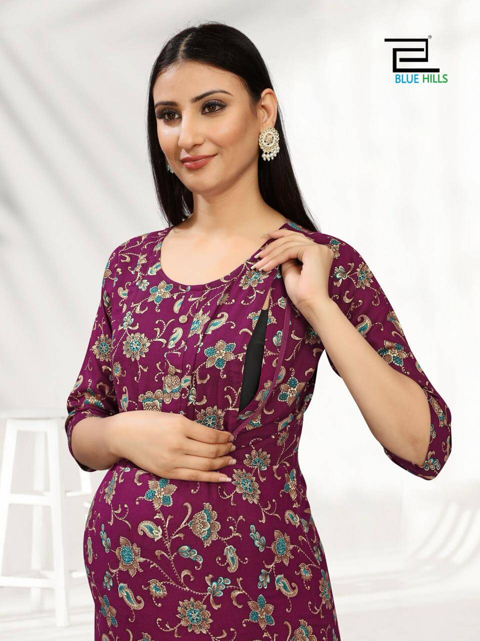 Blue Hills God Gift Rayon Feeding Kurtis Catalog collection 2