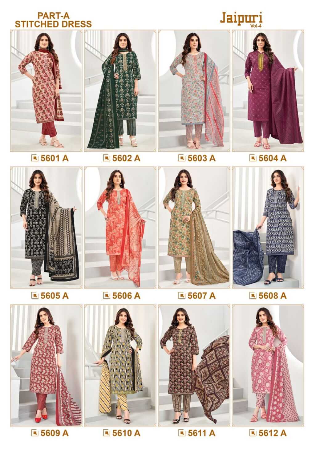 Kala Jaipuri Vol 4 Cotton Readymade Dress Catalog collection 1