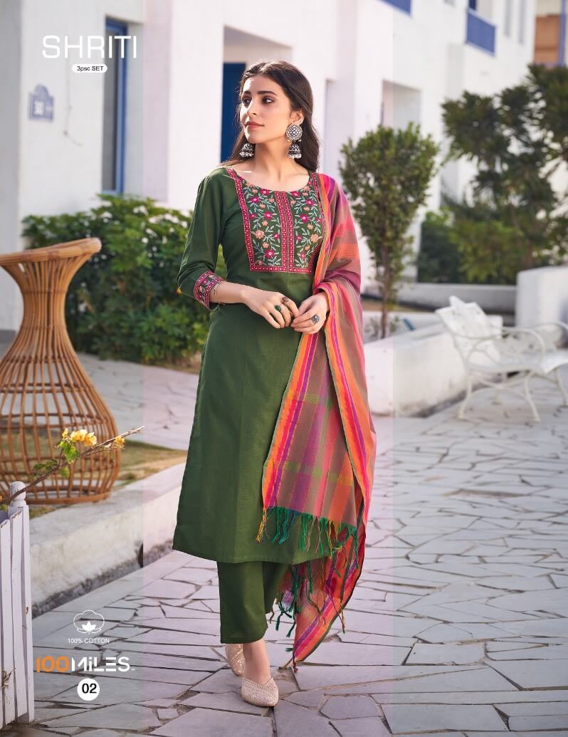 100Miles Kurti Shriti Kurti Bottom with Dupatta Catalog collection 3