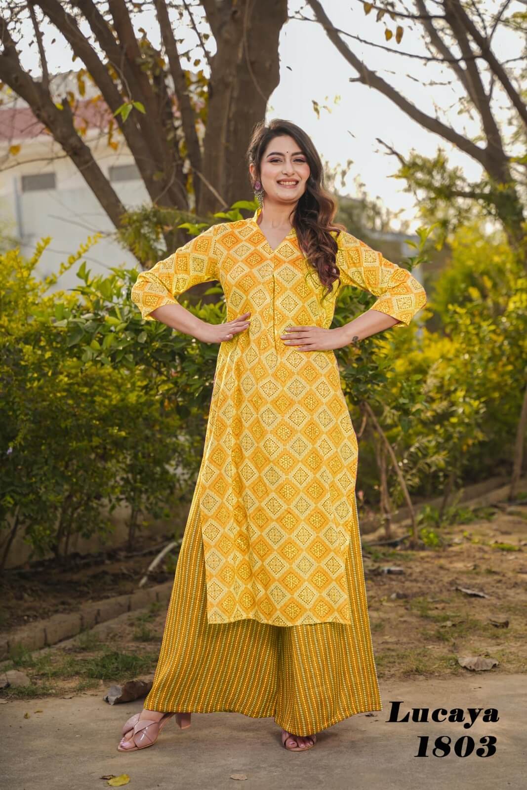 Lucaya Vol 18 Rayon Kurti Palazzo Set Catalog collection 6