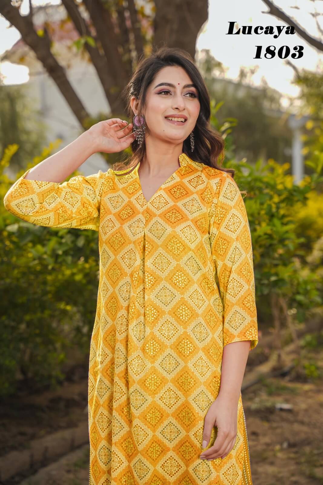 Lucaya Vol 18 Rayon Kurti Palazzo Set Catalog collection 7