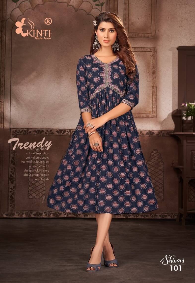 Kinti Shivani Alia Cut A Line Kurtis Catalog collection 8