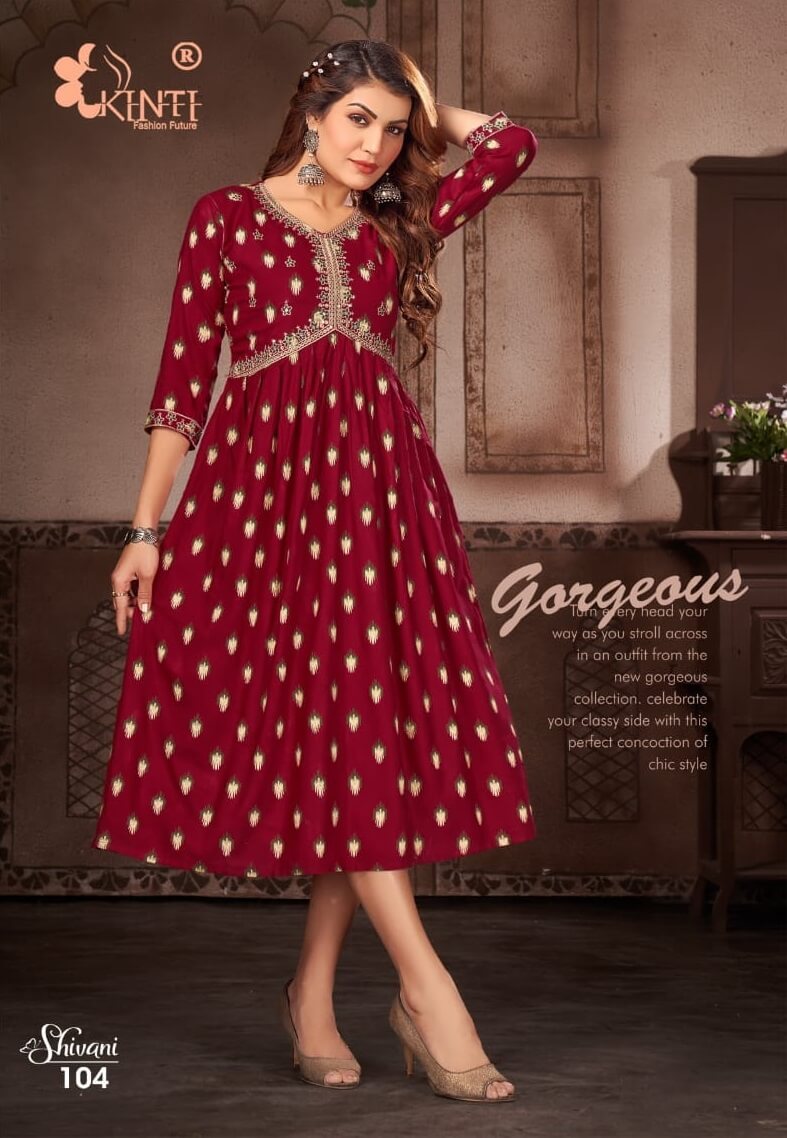 Kinti Shivani Alia Cut A Line Kurtis Catalog collection 1