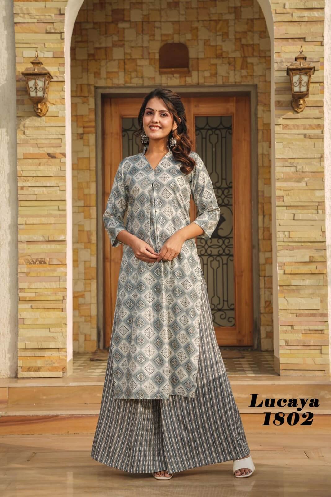 Lucaya Vol 18 Rayon Kurti Palazzo Set Catalog collection 4