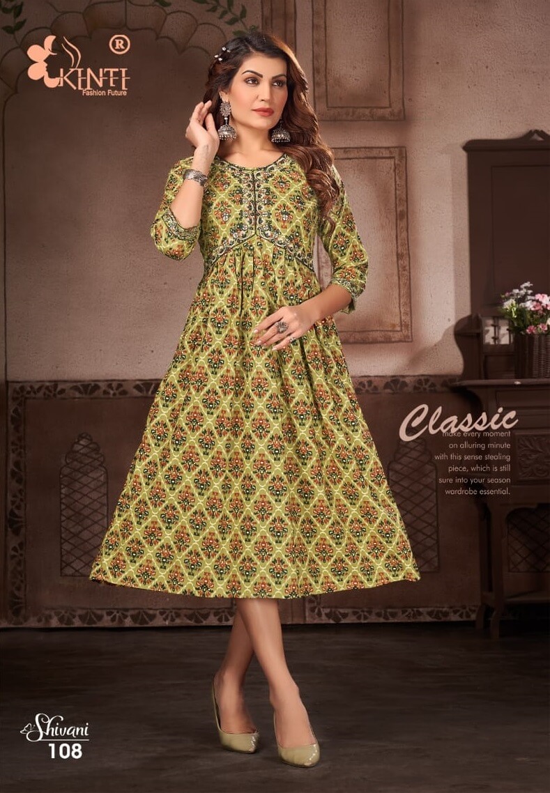 Kinti Shivani Alia Cut A Line Kurtis Catalog collection 5