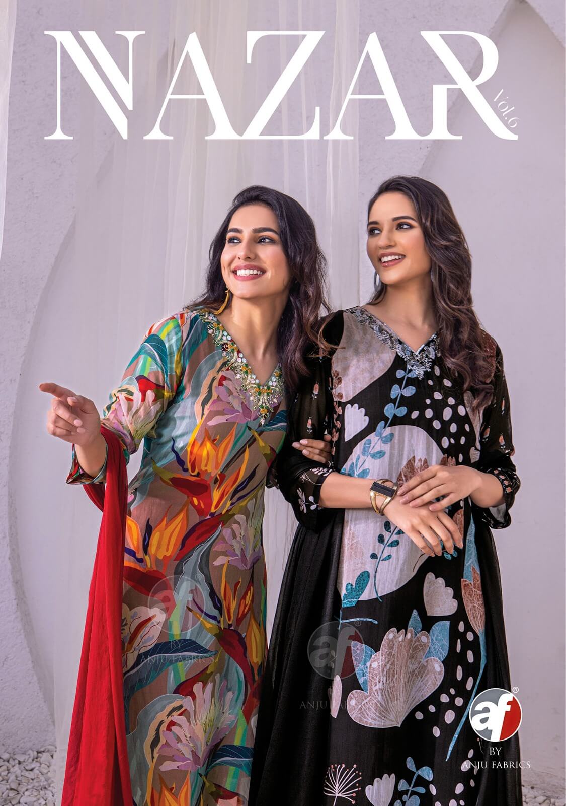 Anju Fabrics Nazar Vol 6 Printed Salwar Kameez Catalog collection 9