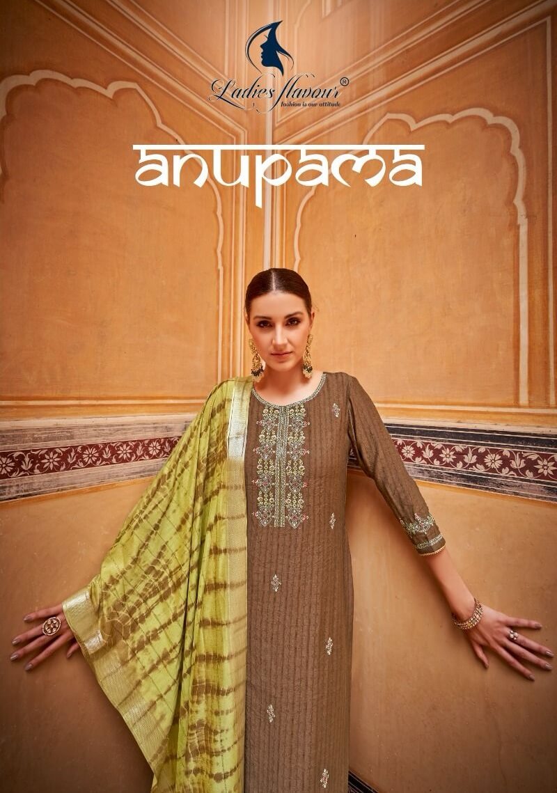 Ladies Flavour Anupama Embroidery Salwar Kameez Catalog collection 3