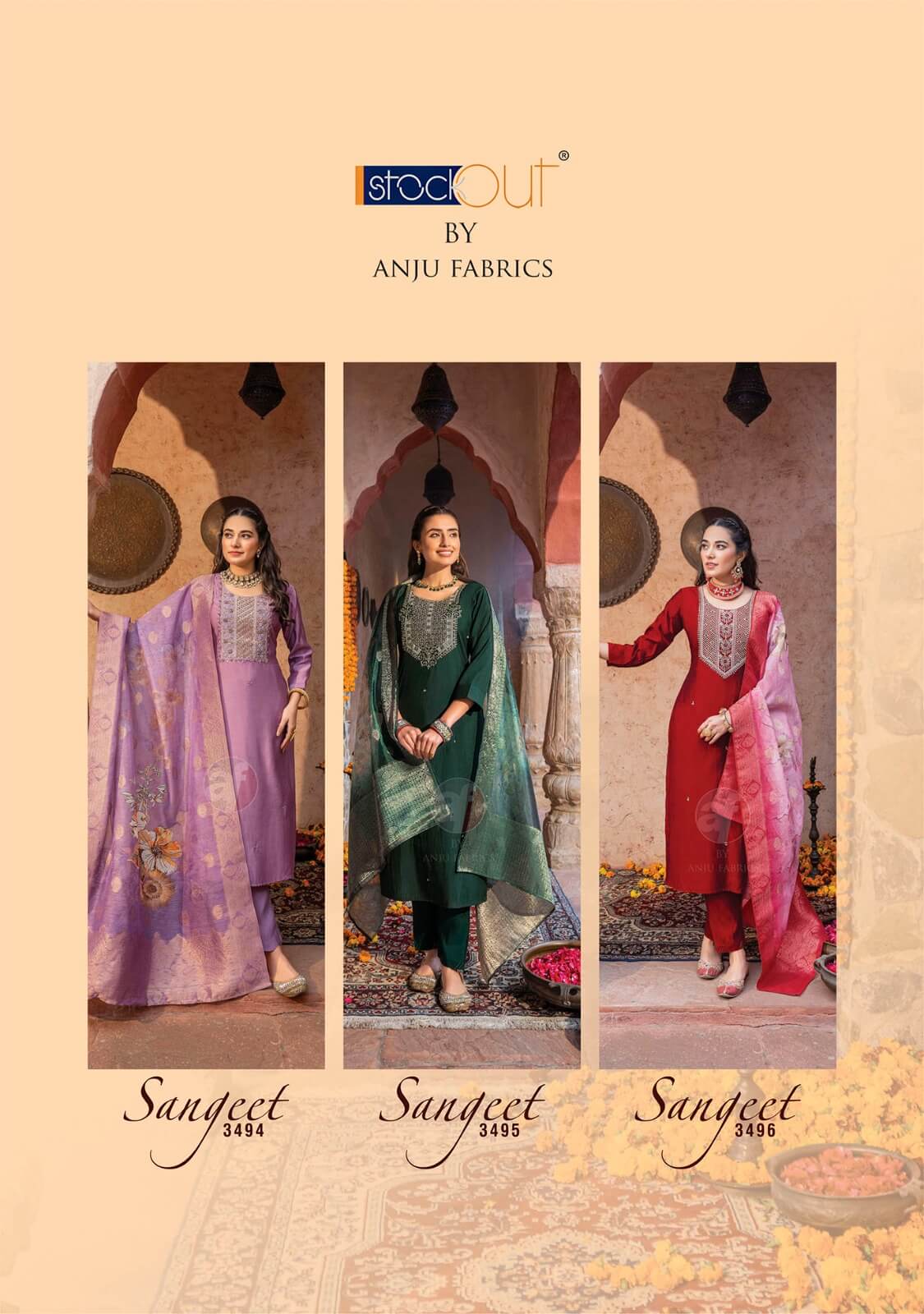 Anju Fabrics Sangeet Vol 5 Churidar Salwar Suits Catalog collection 9