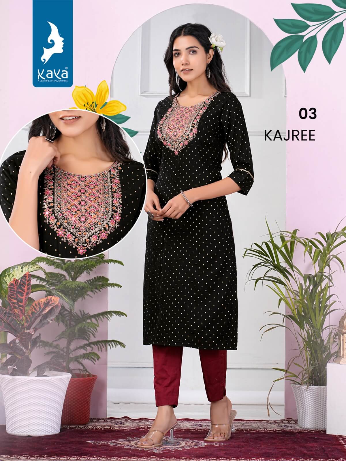 Kaya Kajree Rayon Slub Embroidery Kurti Catalog collection 2