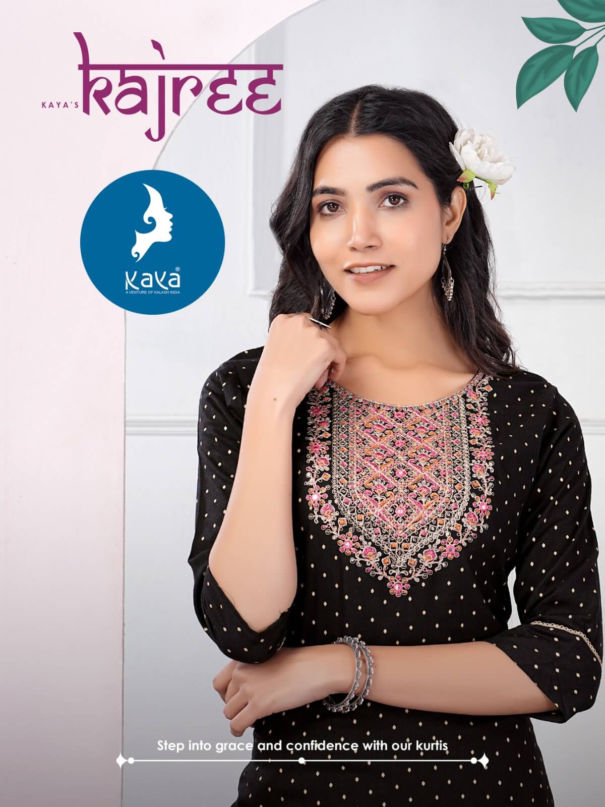 Kaya Kajree Rayon Slub Embroidery Kurti Catalog collection 8