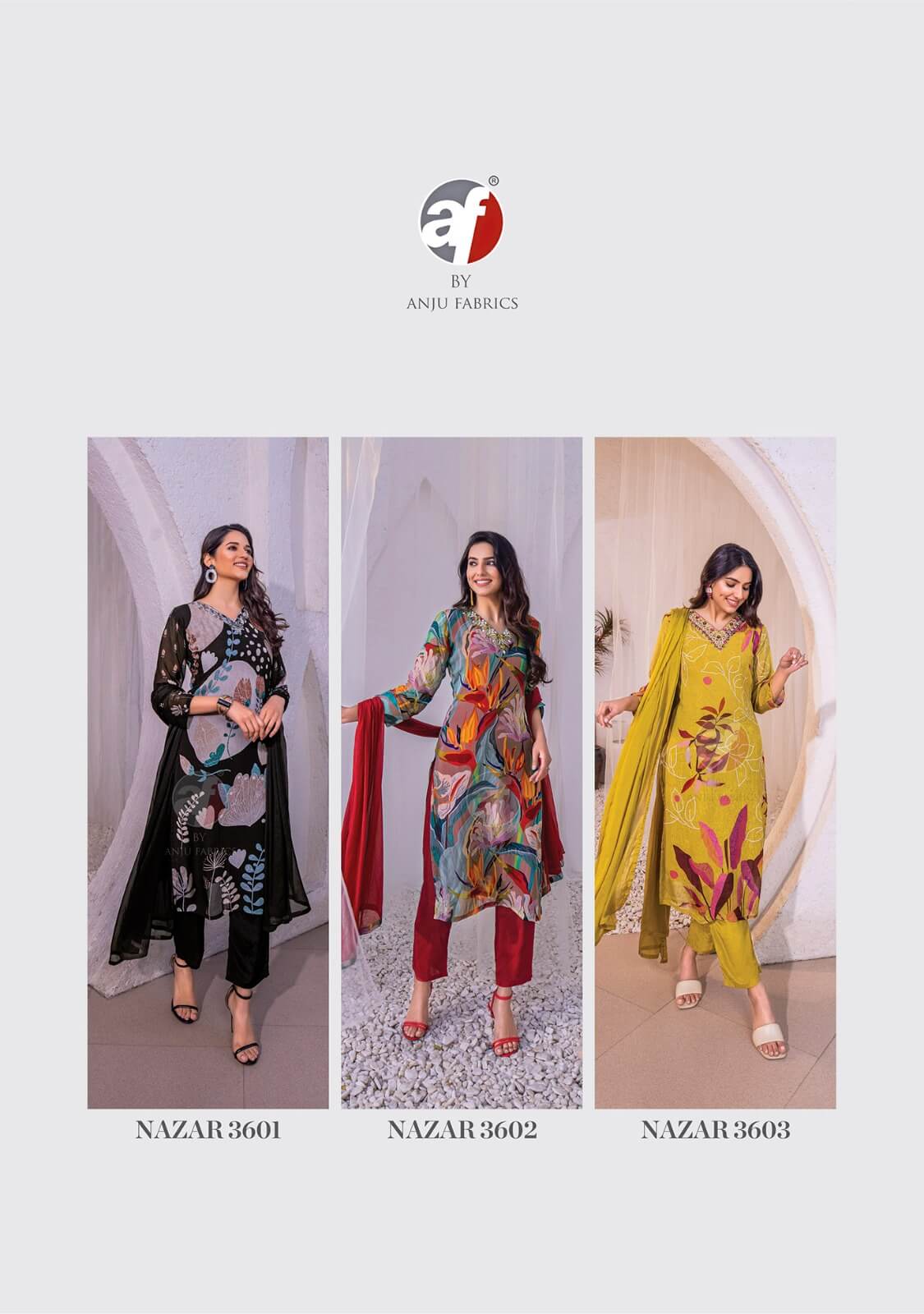 Anju Fabrics Nazar Vol 6 Printed Salwar Kameez Catalog collection 1