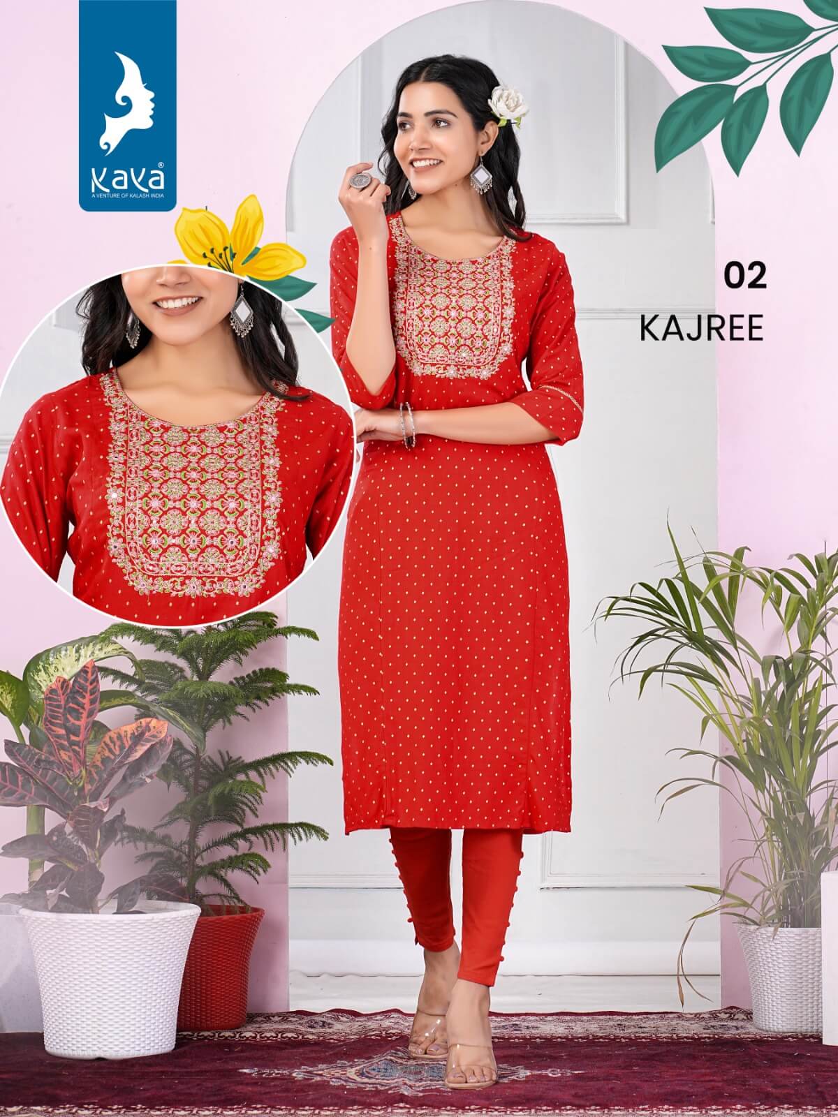 Kaya Kajree Rayon Slub Embroidery Kurti Catalog collection 4