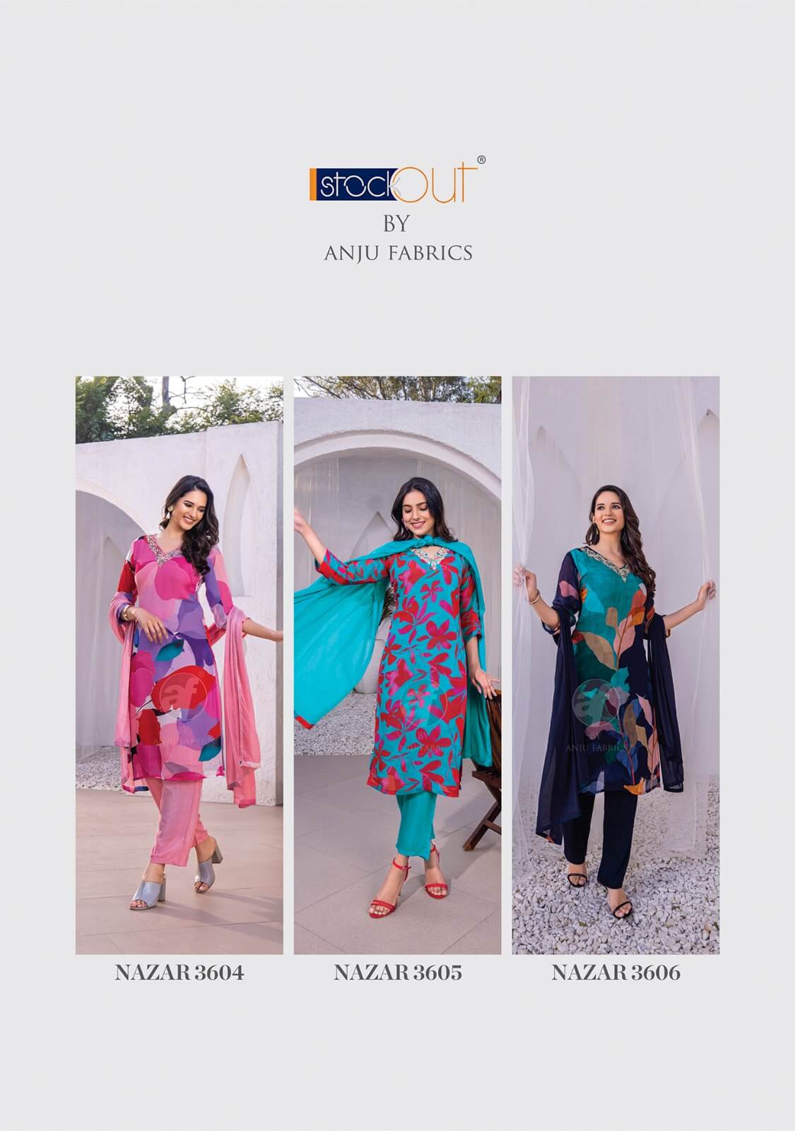 Anju Fabrics Nazar Vol 6 Printed Salwar Kameez Catalog collection 3