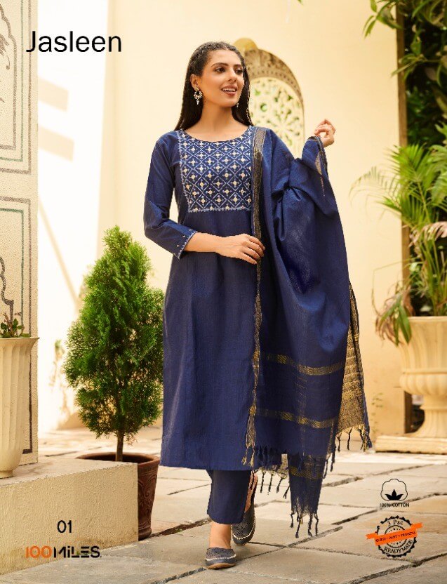 100Miles Jasleen Cotton Salwar Kameez Catalog collection 2