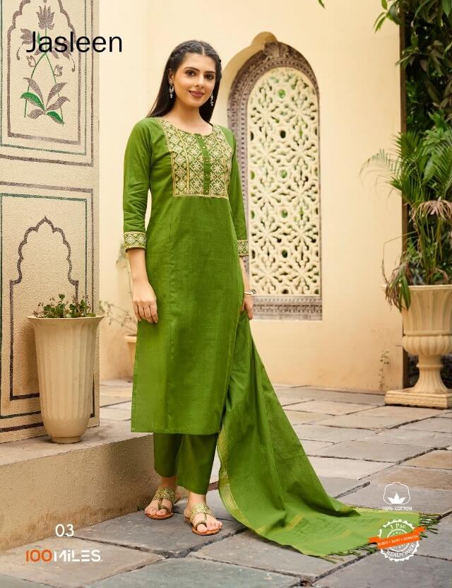 100Miles Jasleen Cotton Salwar Kameez Catalog collection 4