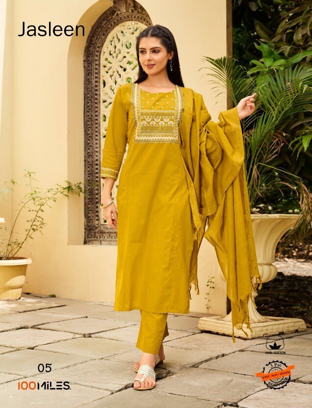 100Miles Jasleen Cotton Salwar Kameez Catalog collection 5