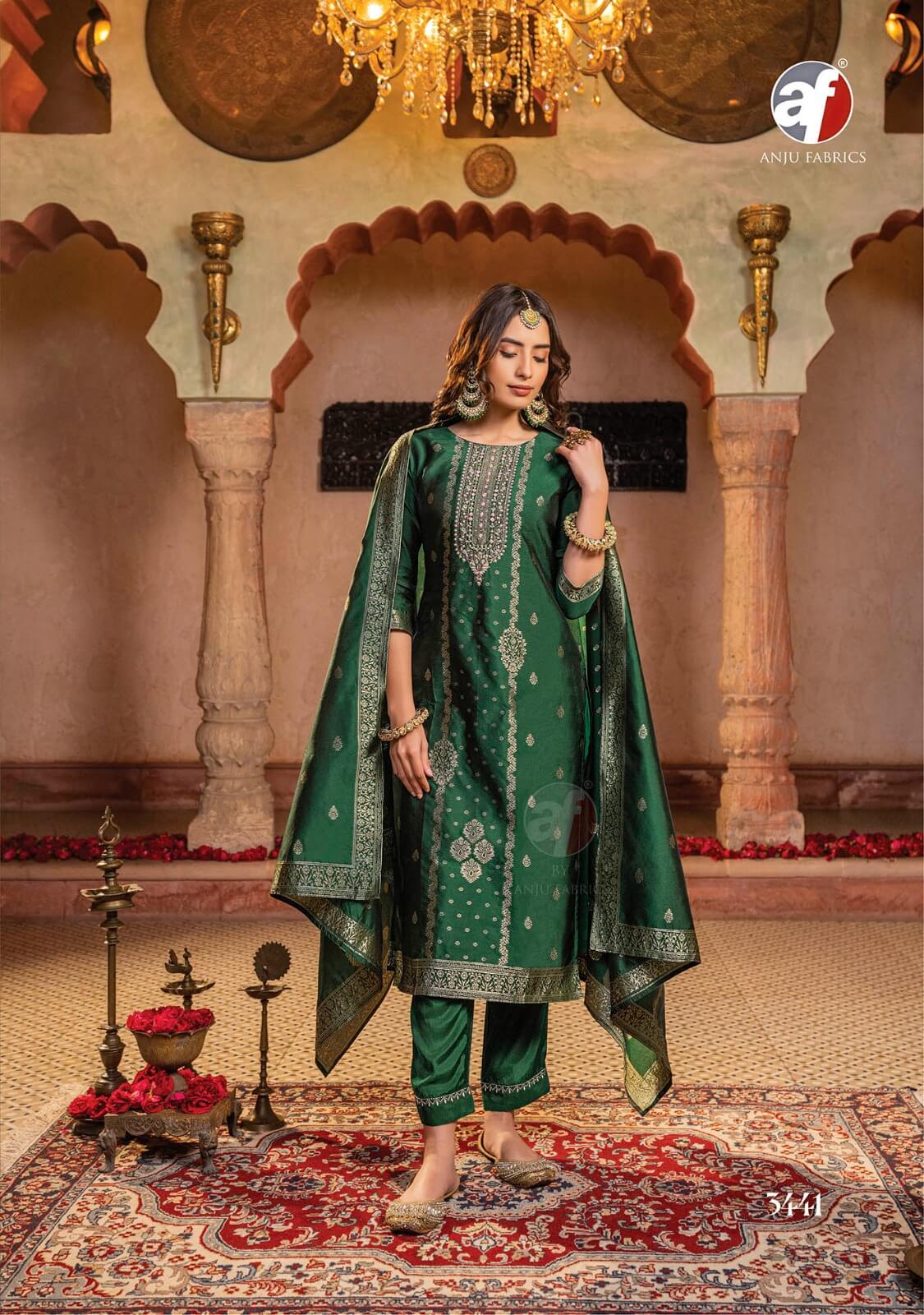 Anju Fabrics Silk Affair Vol 3 Printed Salwar Kameez Catalog collection 1
