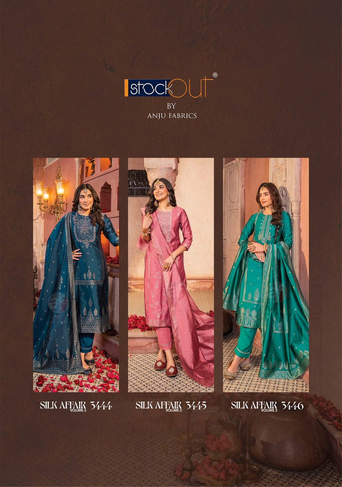 Anju Fabrics Silk Affair Vol 3 Printed Salwar Kameez Catalog collection 14