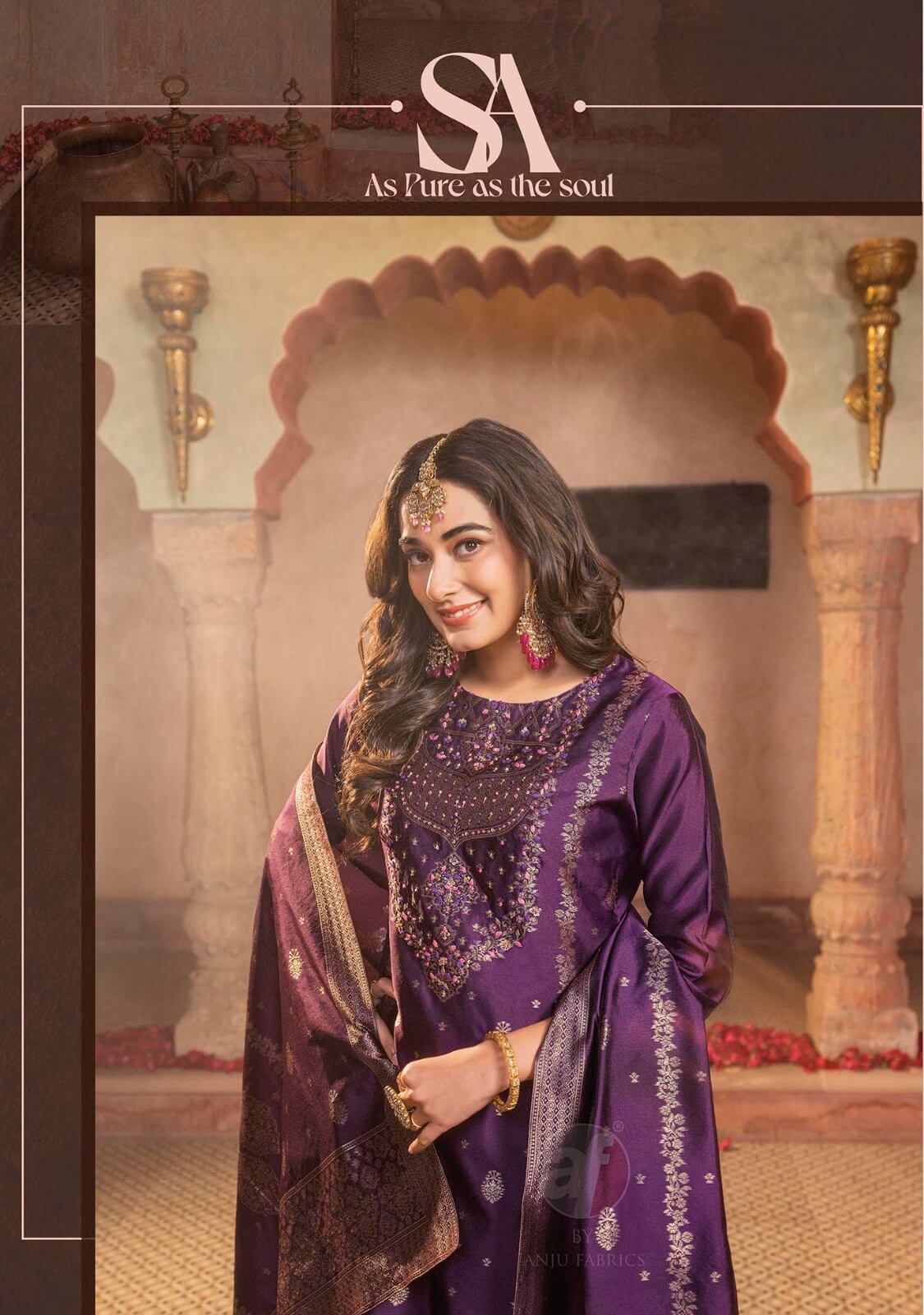 Anju Fabrics Silk Affair Vol 3 Printed Salwar Kameez Catalog collection 12