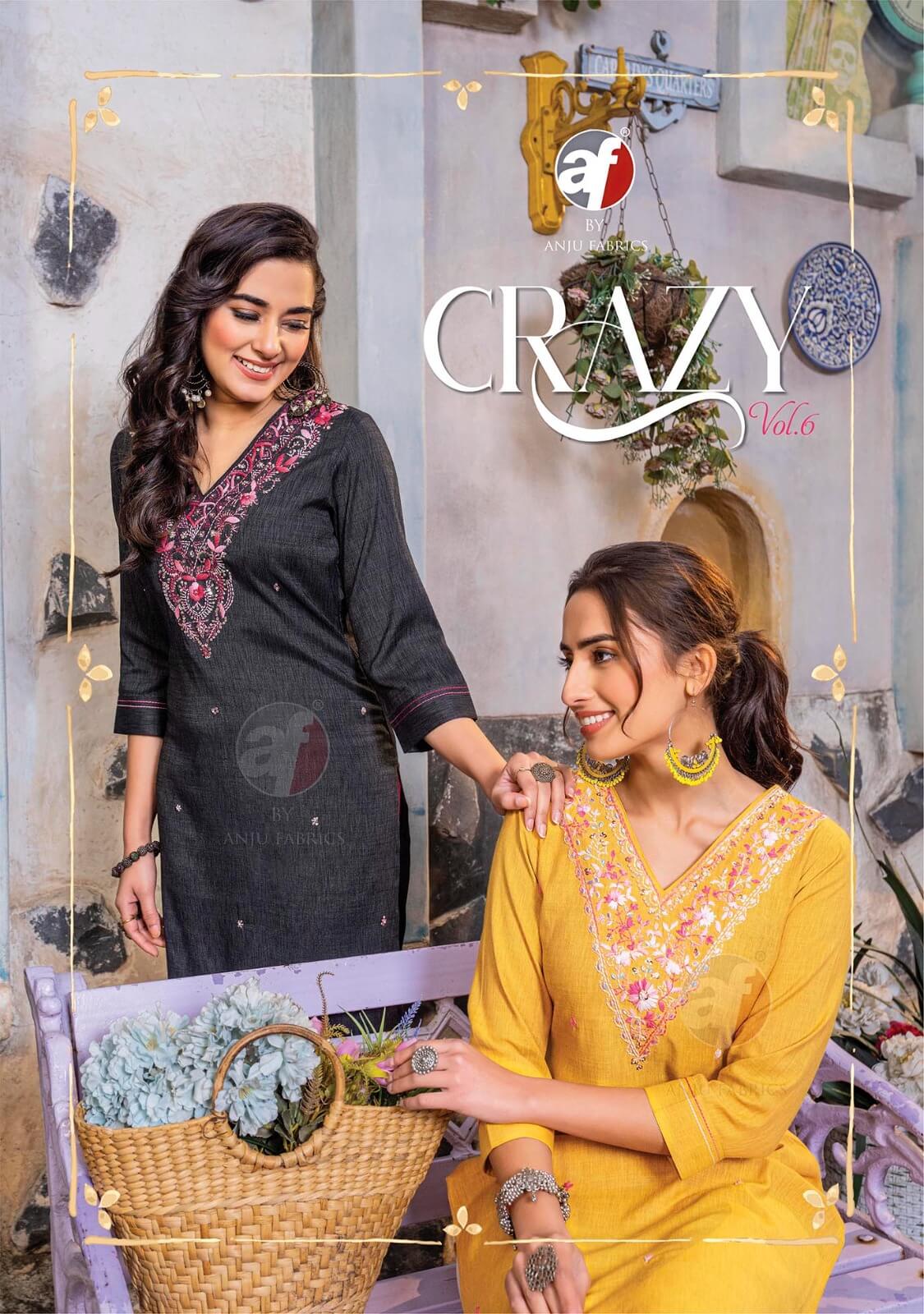 Anju Fabrics Crazy Vol 6 Designer Kurti Catalog collection 7