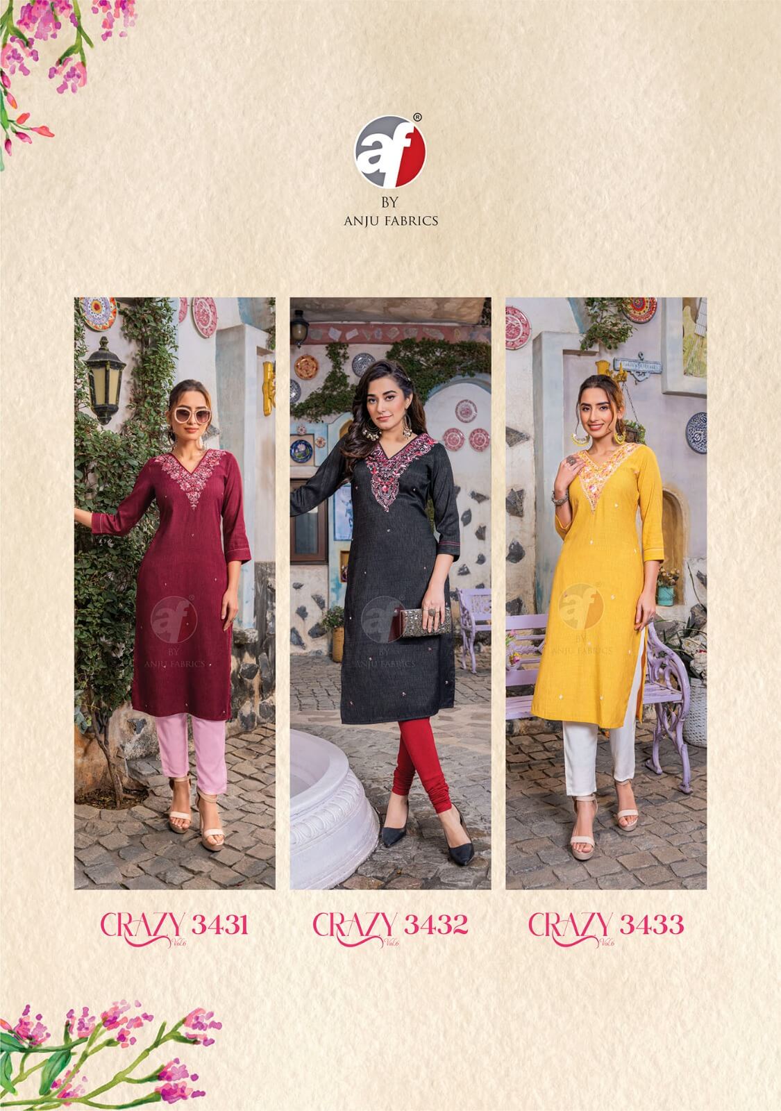 Anju Fabrics Crazy Vol 6 Designer Kurti Catalog collection 9