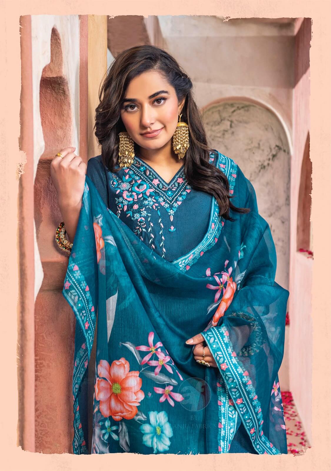 Anju Fabrics Gazal Vol 4 Designer Wedding Party Salwar Suits collection 10