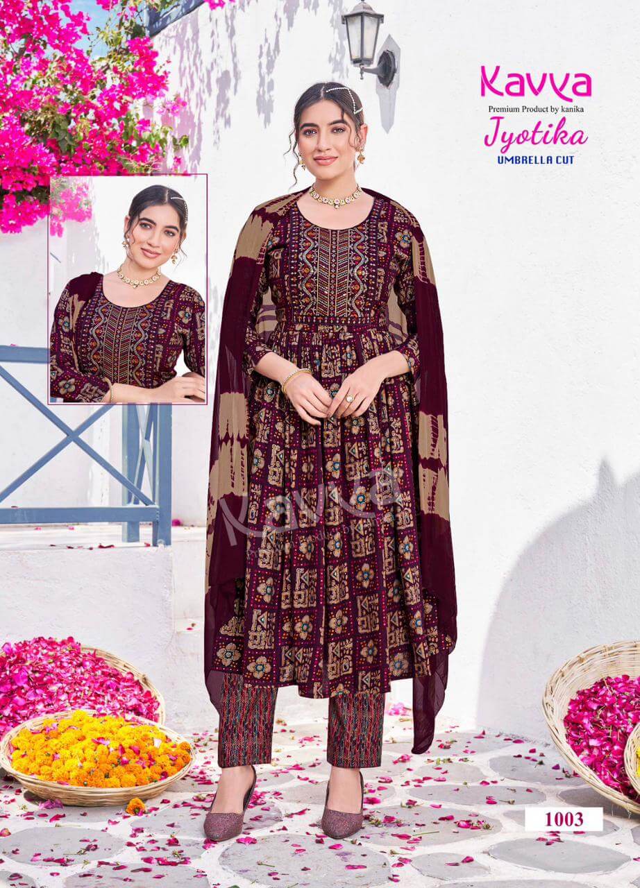 Kavya Jyotika vol 1 A Line Kurti Bottom Dupatta Catalog collection 3