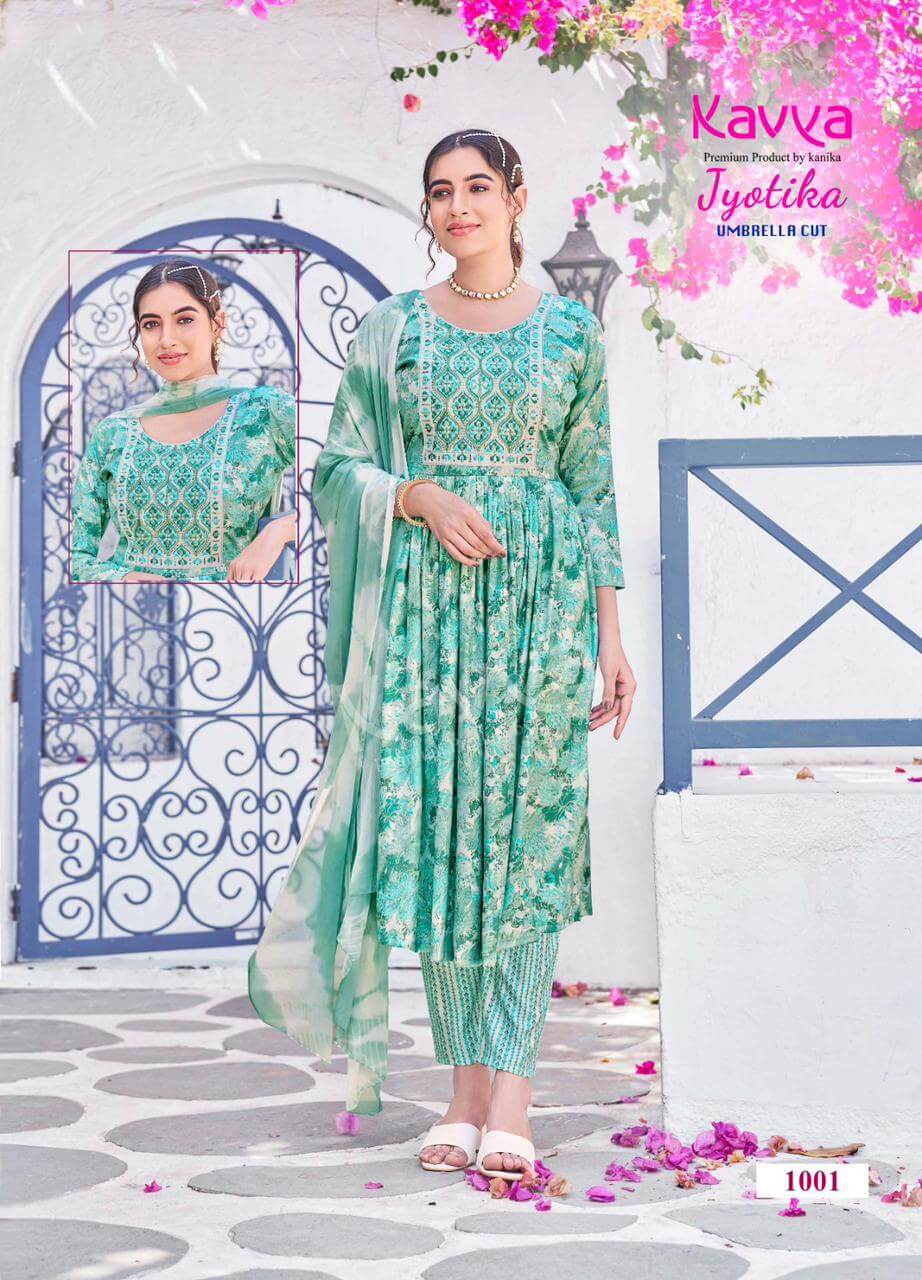 Kavya Jyotika vol 1 A Line Kurti Bottom Dupatta Catalog collection 2