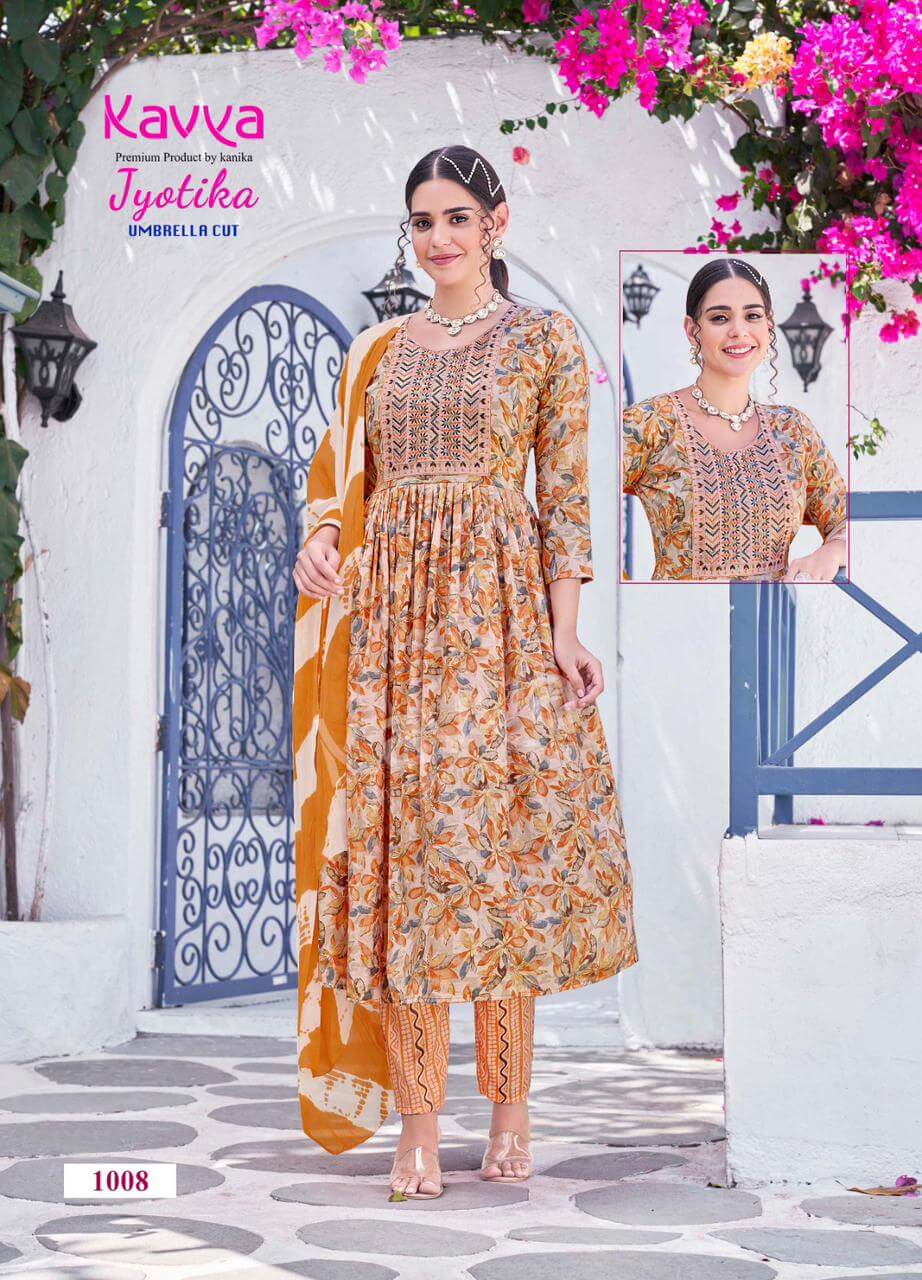 Kavya Jyotika vol 1 A Line Kurti Bottom Dupatta Catalog collection 11