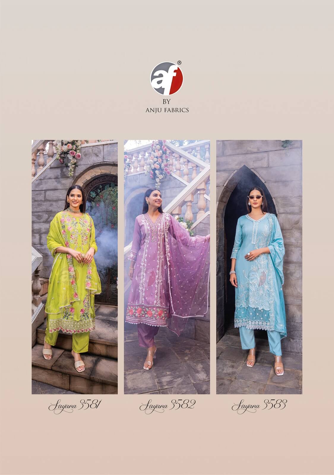 Anju Fabrics Sayara Embroidery Salwar Kameez Catalog collection 8