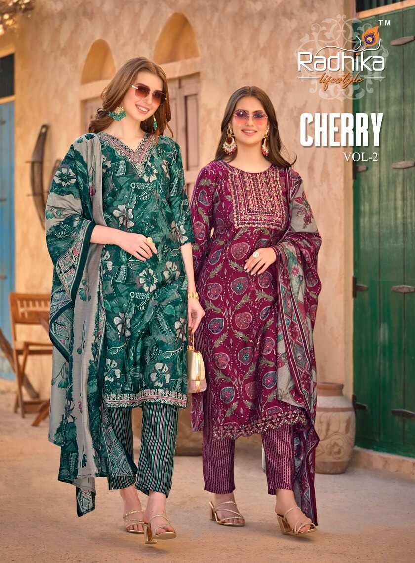 Radhika Lifestyle Cherry Vol 2 Muslin Readymade Dress Catalog collection 10