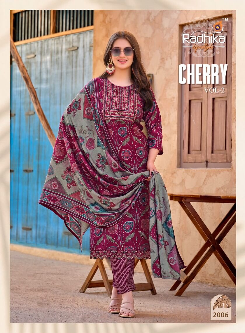 Radhika Lifestyle Cherry Vol 2 Muslin Readymade Dress Catalog collection 8