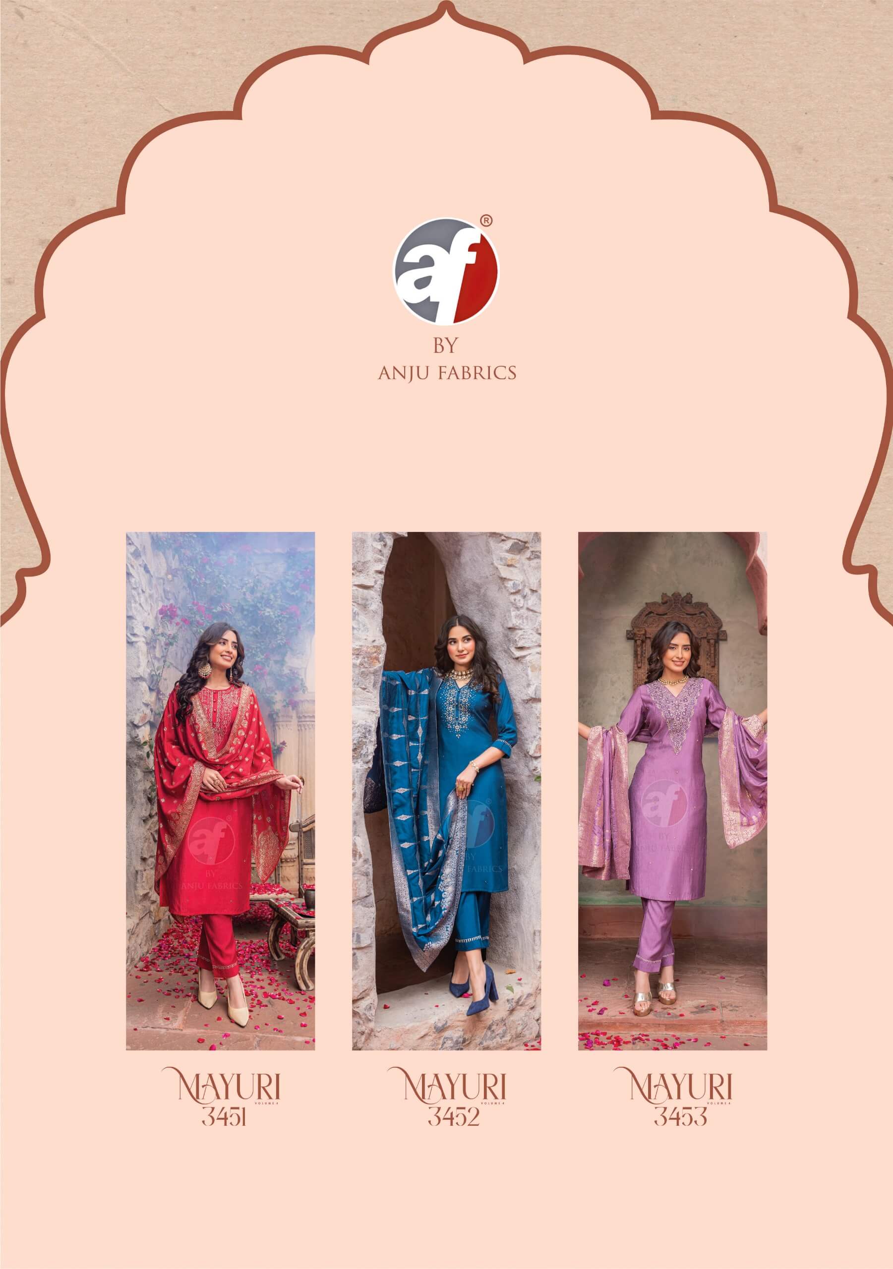 Anju Fabrics Mayuri Vol 4 Embroidery Salwar Kameez Catalog collection 12
