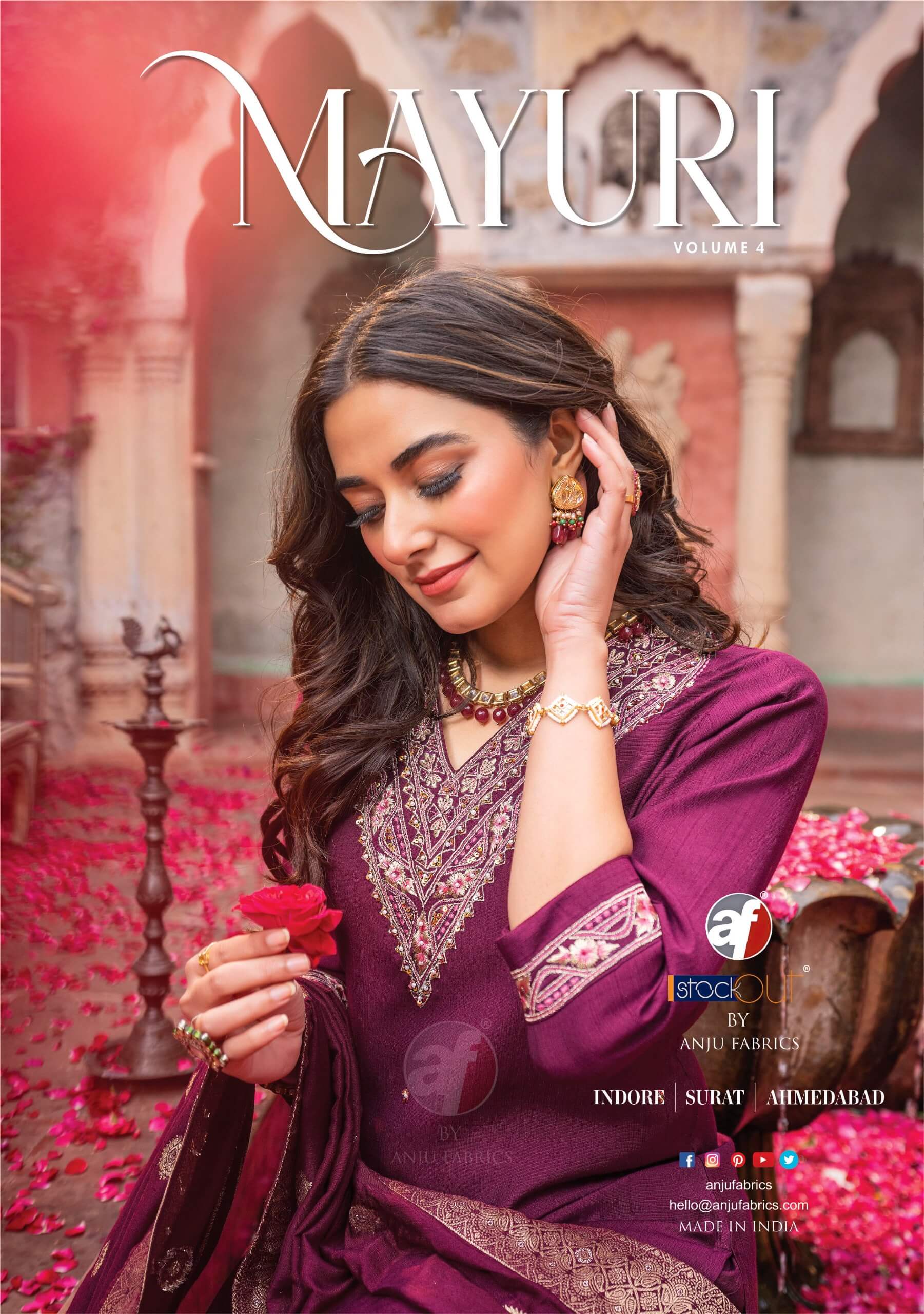 Anju Fabrics Mayuri Vol 4 Embroidery Salwar Kameez Catalog collection 1