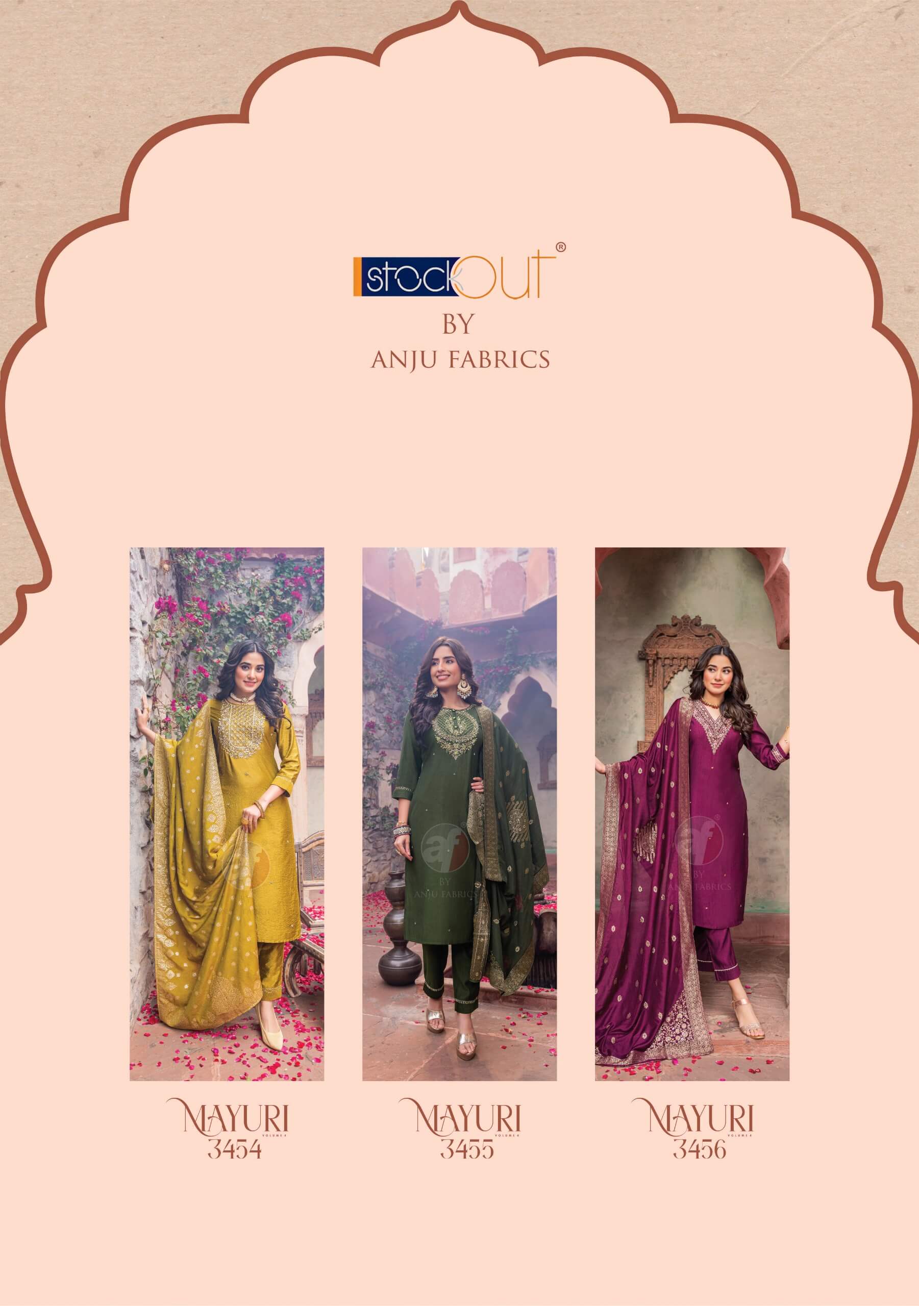 Anju Fabrics Mayuri Vol 4 Embroidery Salwar Kameez Catalog collection 11