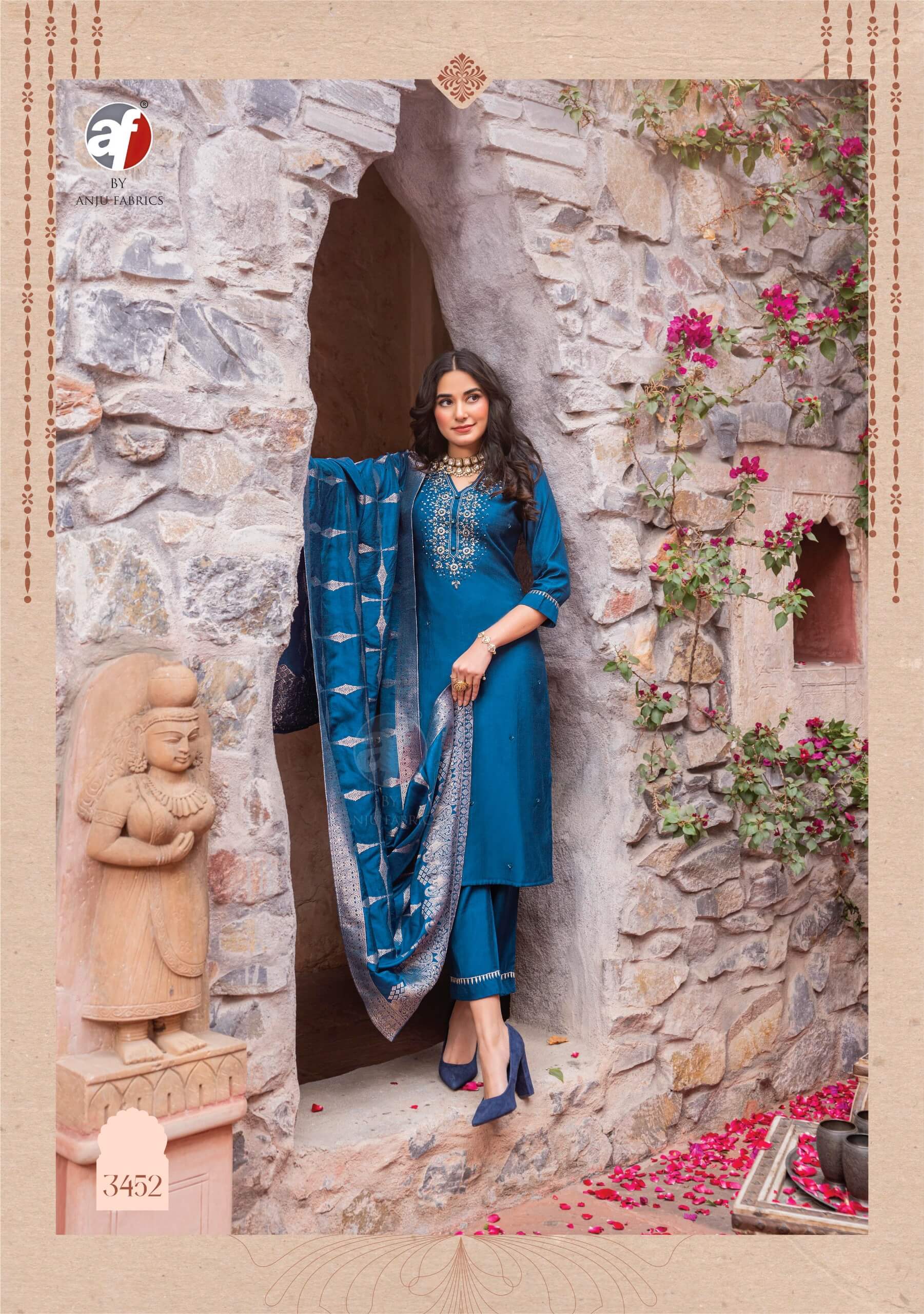 Anju Fabrics Mayuri Vol 4 Embroidery Salwar Kameez Catalog collection 8
