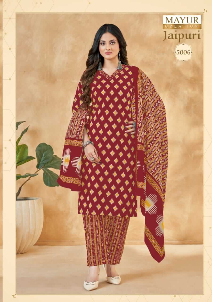 Mayur Creation jaipuri Vol 5 Cotton Salwar Kameez Catalog collection 8