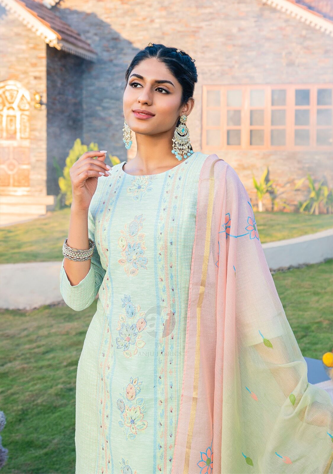 Anju Fabrics Fashion Point Vol 2 Cotton Salwar Kameez Catalog collection 6