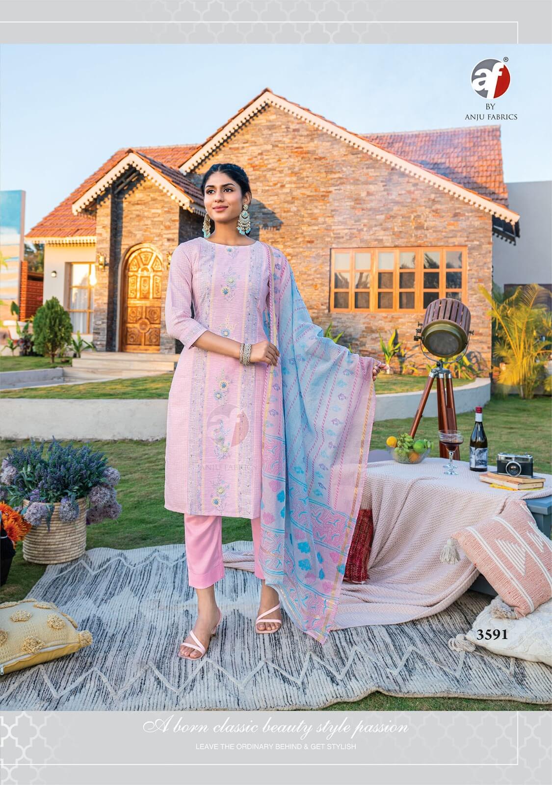 Anju Fabrics Fashion Point Vol 2 Cotton Salwar Kameez Catalog collection 7