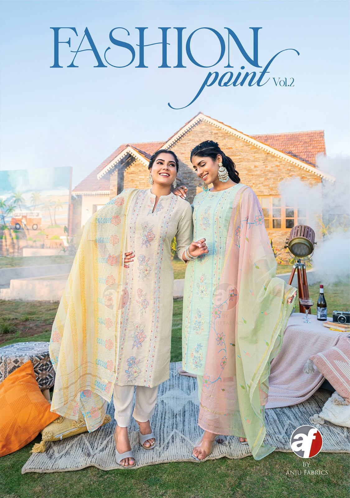 Anju Fabrics Fashion Point Vol 2 Cotton Salwar Kameez Catalog collection 4
