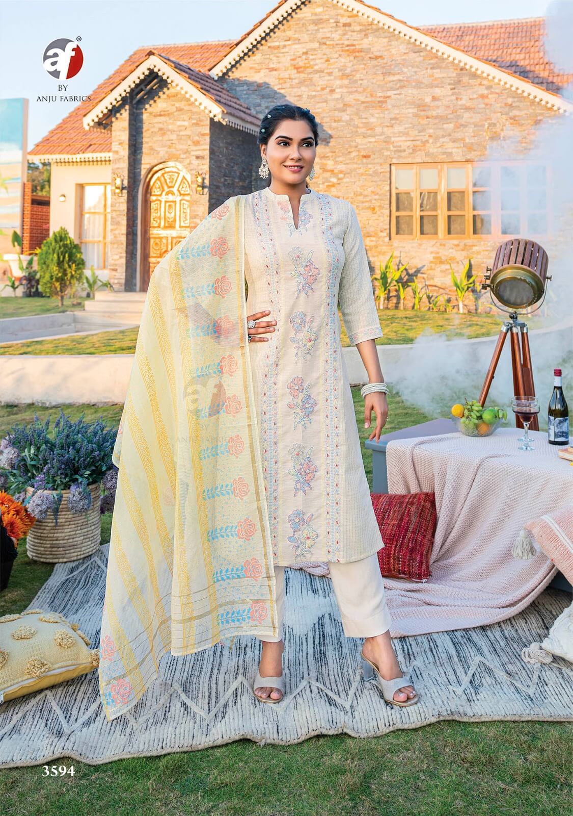 Anju Fabrics Fashion Point Vol 2 Cotton Salwar Kameez Catalog collection 12